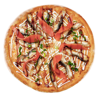 Пицца с угрем и неркой