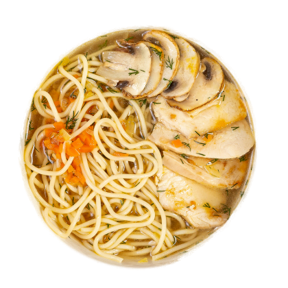 Суп-лапша с курицей и грибами